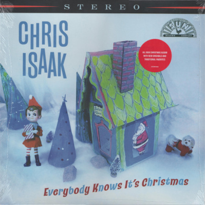 Chris Isaak – Everybody Knows It's Christmas (LP, Album, Ltd, Red w/ White Splatter [Cotton Candy])